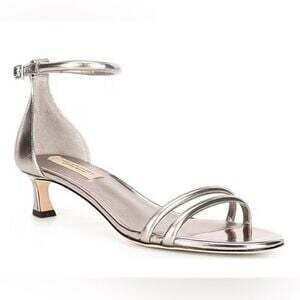 Antonio Melani x Elizabeth Damrich Liza Silver Metallic Kitten Heels;Sz. 9M
